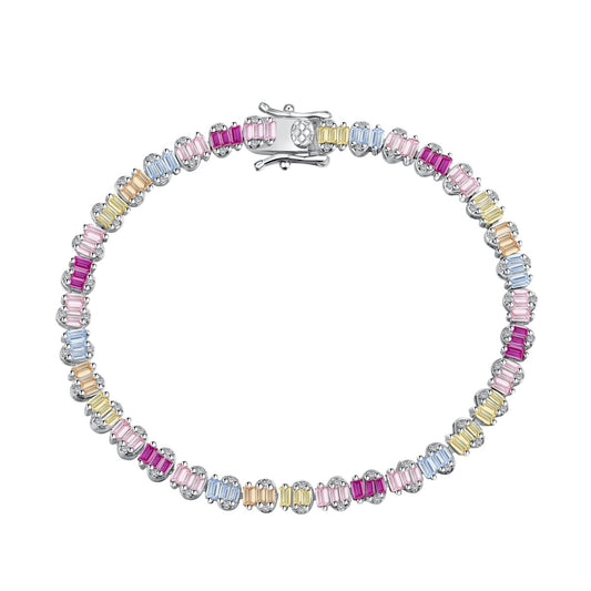 [Okajuri Jewelry]Delicate Colorful Emerald Cut Party Bracelet