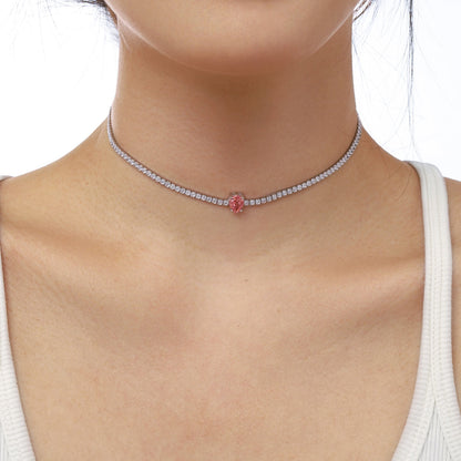 [Okajuri Jewelry]1.0 carat Unique Pear Cut Tennis Necklace