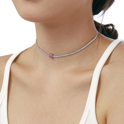 [Okajuri Jewelry]1.0 carat Unique Pear Cut Tennis Necklace