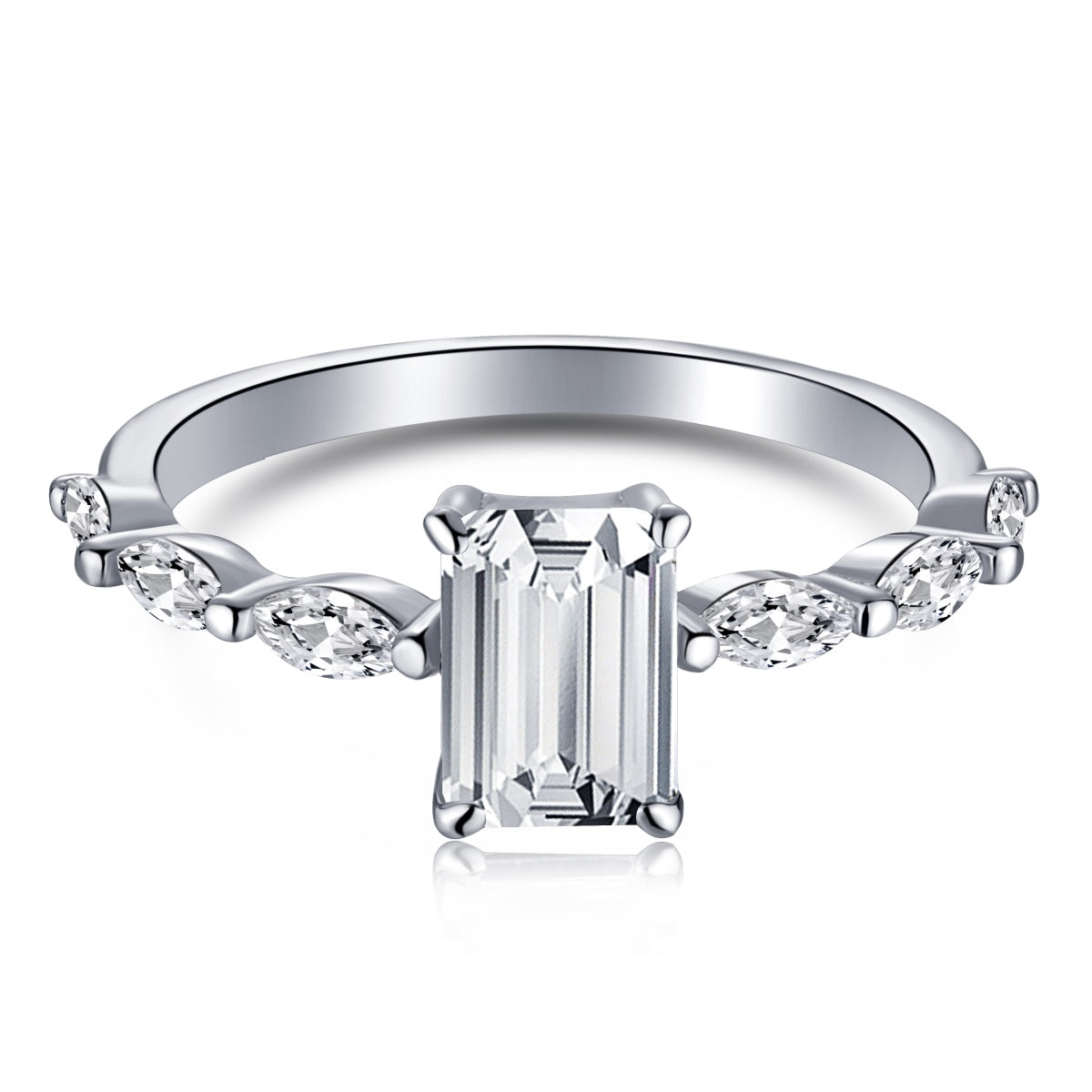 [Okajuri Jewelry]1.0 Carat Dainty Resplendent Radiant Cut Daily Ring