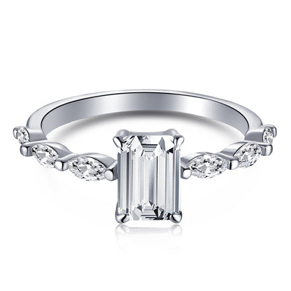 [Okajuri Jewelry]1.0 Carat Dainty Resplendent Radiant Cut Daily Ring