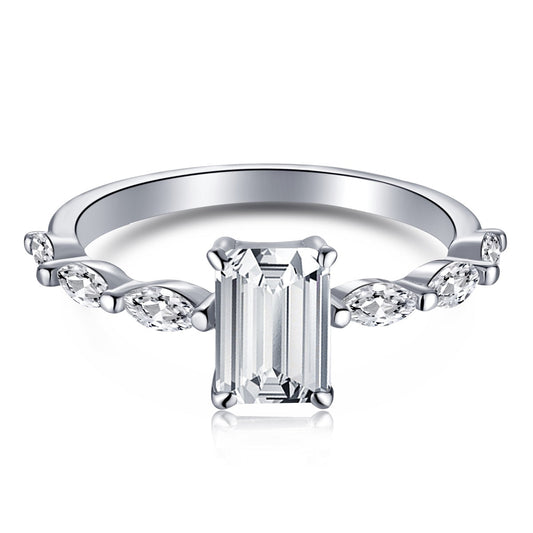 [Okajuri Jewelry]1.0 Carat Dainty Resplendent Radiant Cut Daily Ring