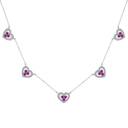 [Okajuri Jewelry]Sparkling Five Heart Necklace