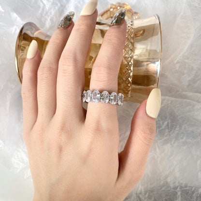 [Okajuri Jewelry]Dainty Elongated Cushion Cut Tennis Ring