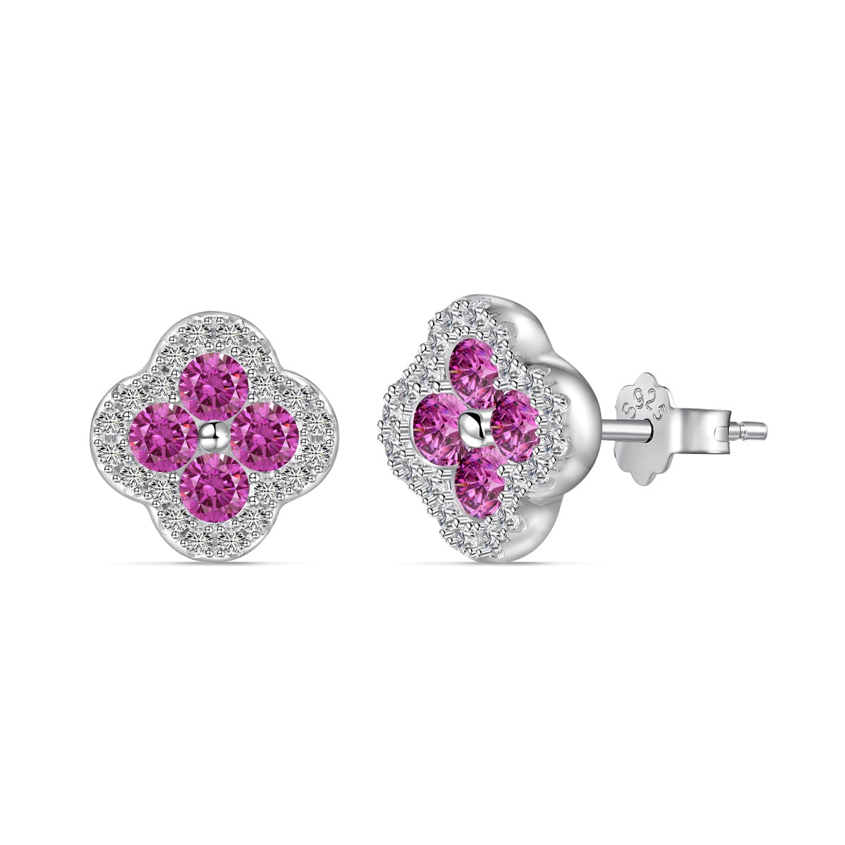 [Okajuri Jewelry]Four-Leaf Clover Flower Shaped Earrings