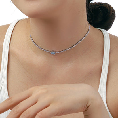 [Okajuri Jewelry]1.0 Carat Shining Oval Cut Necklace