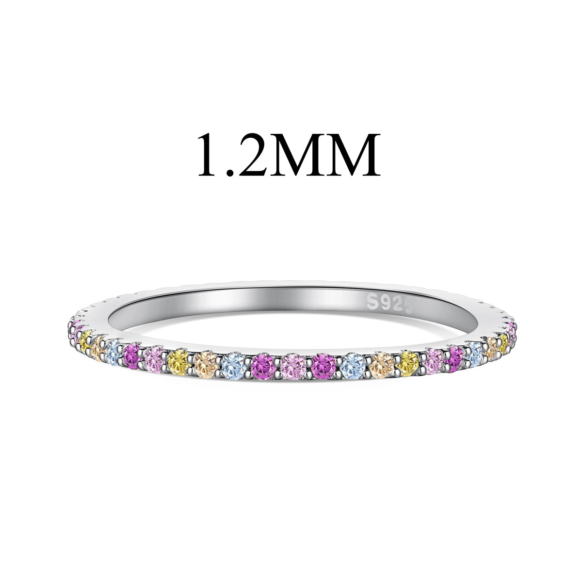 [Okajuri Jewelry]Ornate Colorful Round Cut Tennis Ring
