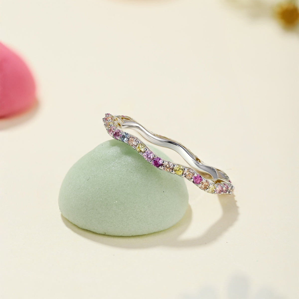 [Okajuri Jewelry]Dainty Colorful Round Cut Party Ring