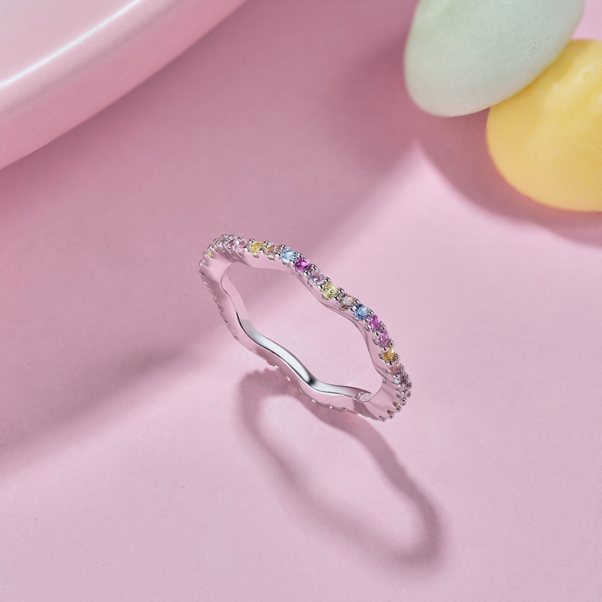 [Okajuri Jewelry]Dainty Colorful Round Cut Party Ring