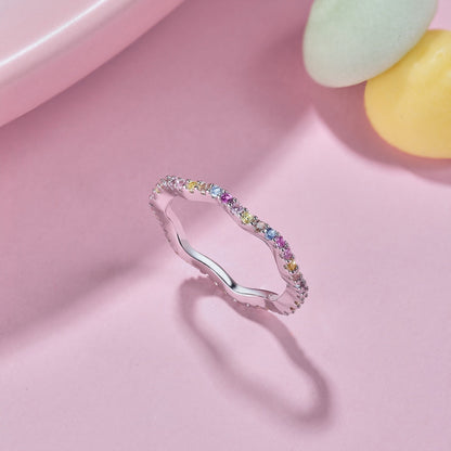 [Okajuri Jewelry]Dainty Colorful Round Cut Party Ring