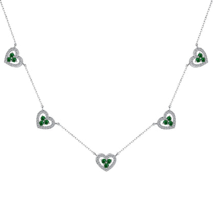[Okajuri Jewelry]Sparkling Five Heart Necklace