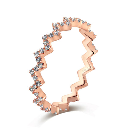 [Okajuri Jewelry]Delicate Enchanting Wave Shape Daily Ring