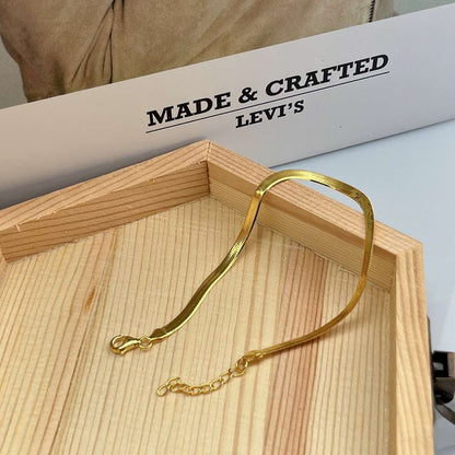 [Okajuri Jewelry]Flat Snake Bone Chain Blade Necklace