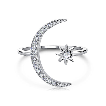 [Okajuri Jewelry]Eternity Moon & Star Ring