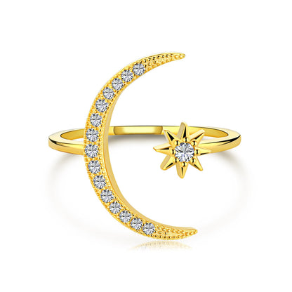 [Okajuri Jewelry]Eternity Moon & Star Ring