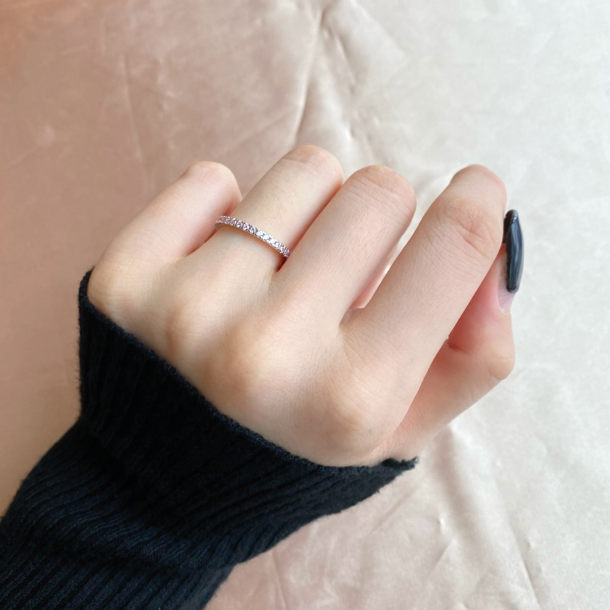 [Okajuri Jewelry]Delicate Sparkling Round Cut Daily Ring