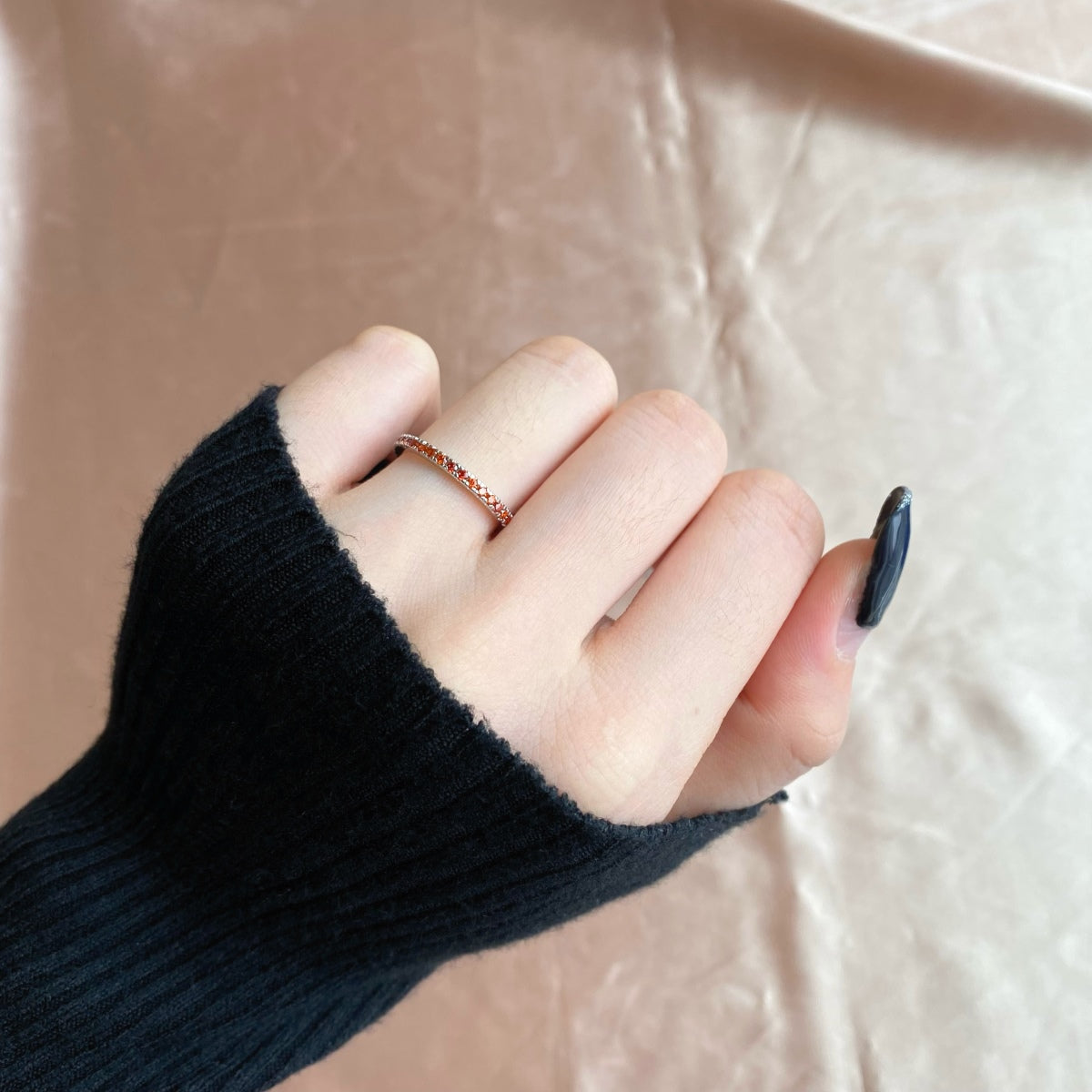 [Okajuri Jewelry]Delicate Sparkling Round Cut Daily Ring