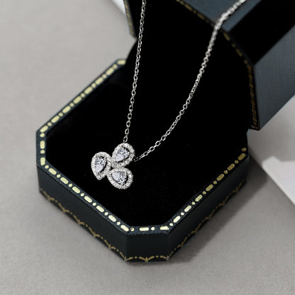 [Okajuri Jewelry]Elegant Flower Shape Pear Cut Necklace