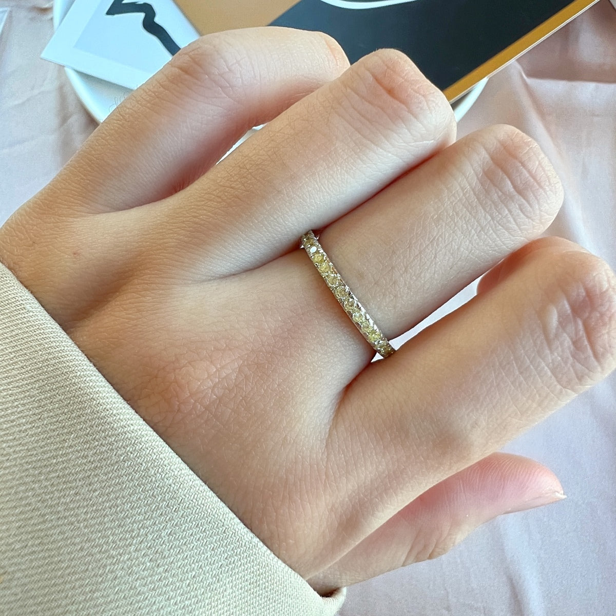 [Okajuri Jewelry]Delicate Sparkling Round Cut Daily Ring