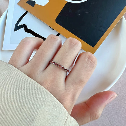[Okajuri Jewelry]Delicate Sparkling Round Cut Daily Ring