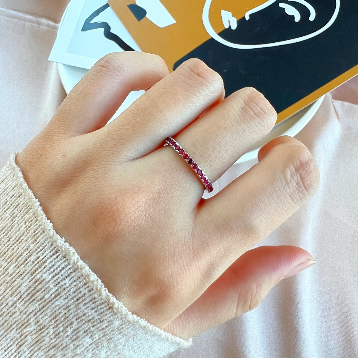 [Okajuri Jewelry]Delicate Sparkling Round Cut Daily Ring