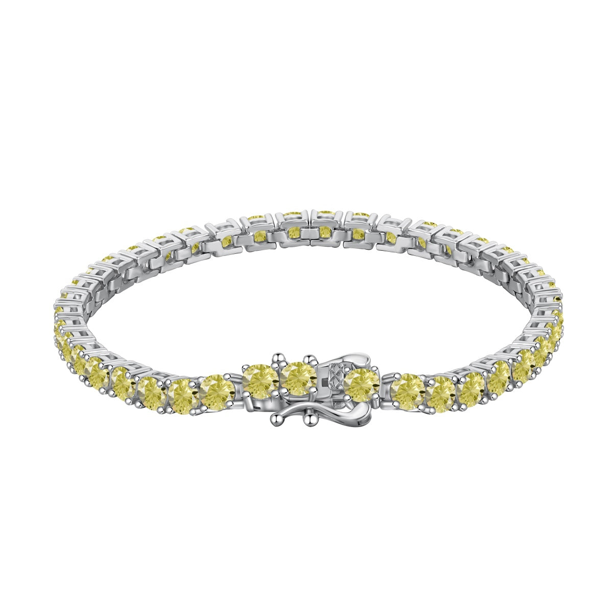 [Okajuri Jewelry]Ornate Dazzling Round Cut Tennis Bracelet