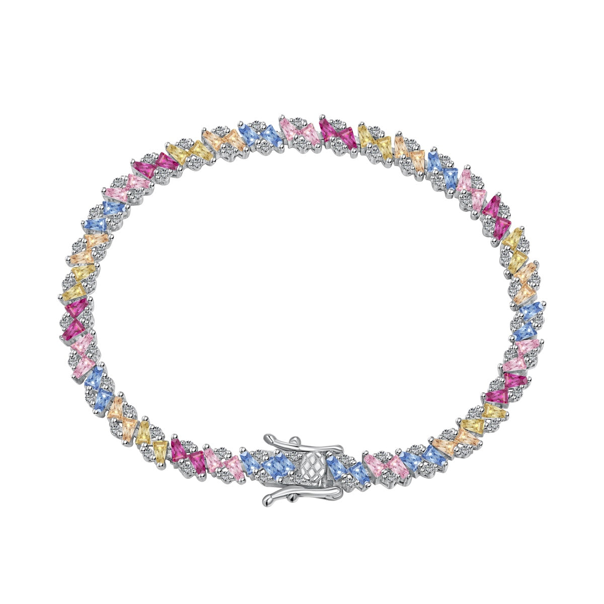 [Okajuri Jewelry]Ornate Sparkling Multi Cut Party Bracelet