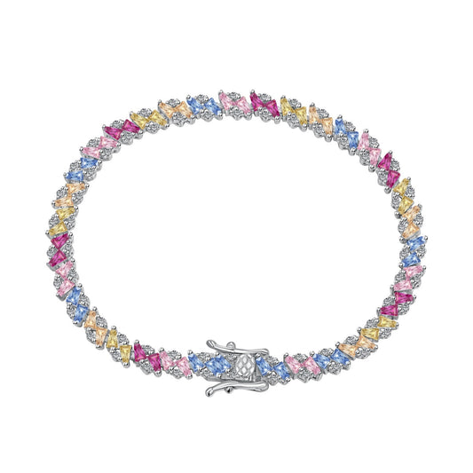 [Okajuri Jewelry]Ornate Sparkling Multi Cut Party Bracelet