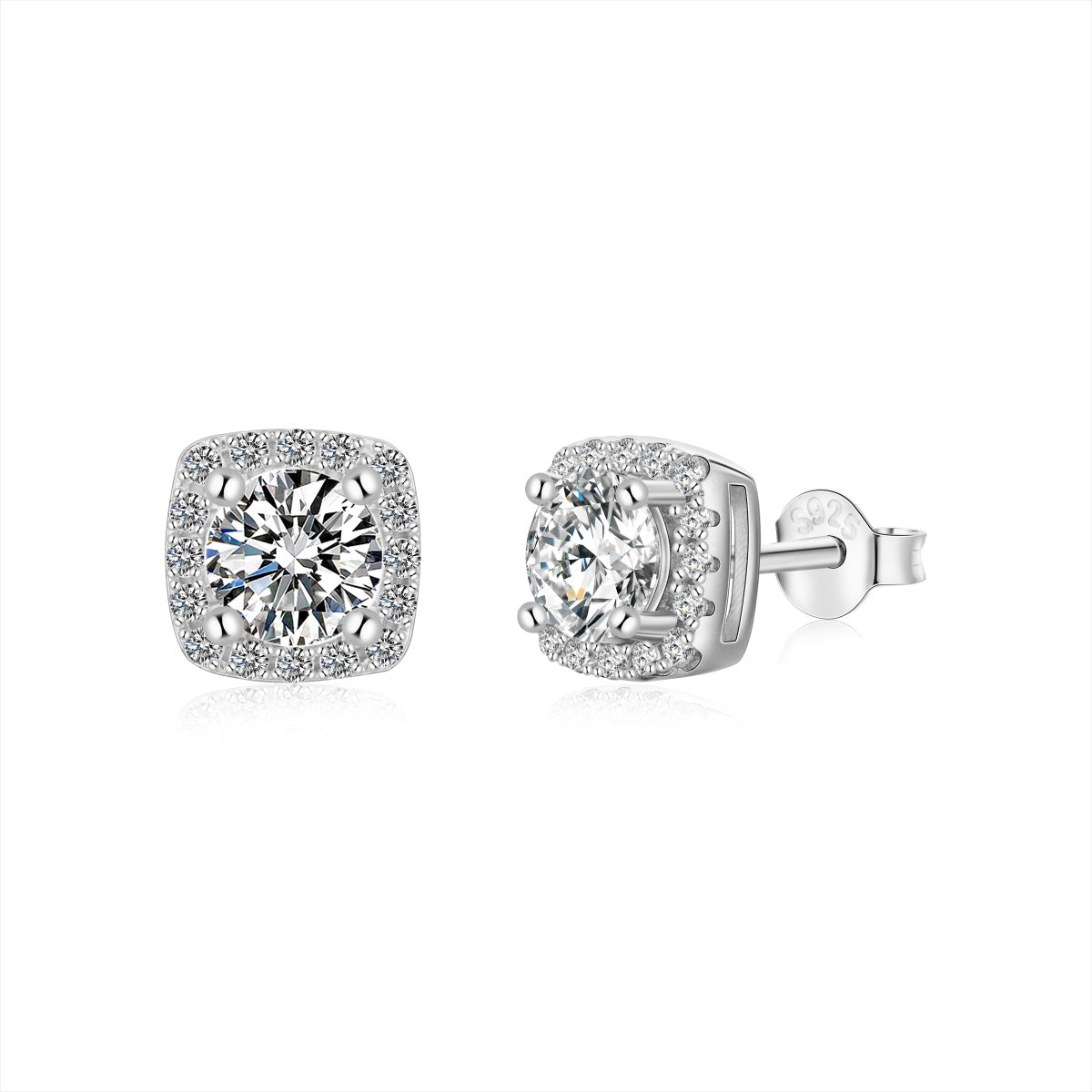 [Okajuri Jewelry]Classic Round Center Stone Stud Earrings