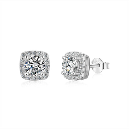 [Okajuri Jewelry]Classic Round Center Stone Stud Earrings