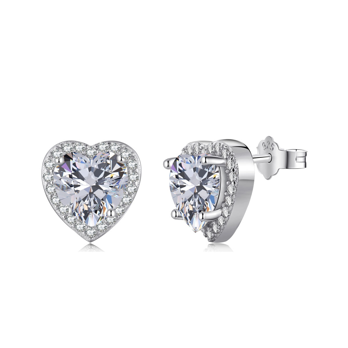 [Okajuri Jewelry]Sparkling Heart Shape Lover Earrings