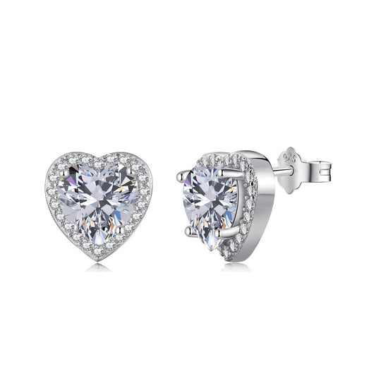 [Okajuri Jewelry]Sparkling Heart Shape Lover Earrings