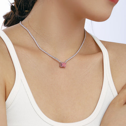 [Okajuri Jewelry]4.0 Carat Elegant Radiant Cut Necklace