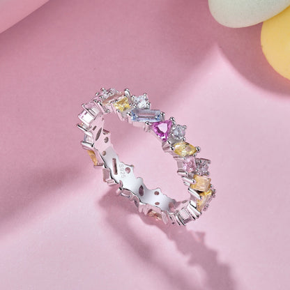 [Okajuri Jewelry]Dazzling Polychromatic Multi cut Daily Ring