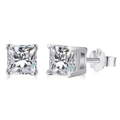 [Okajuri Jewelry]1.0 Carat Radiant Princess Cut Wedding Earrings