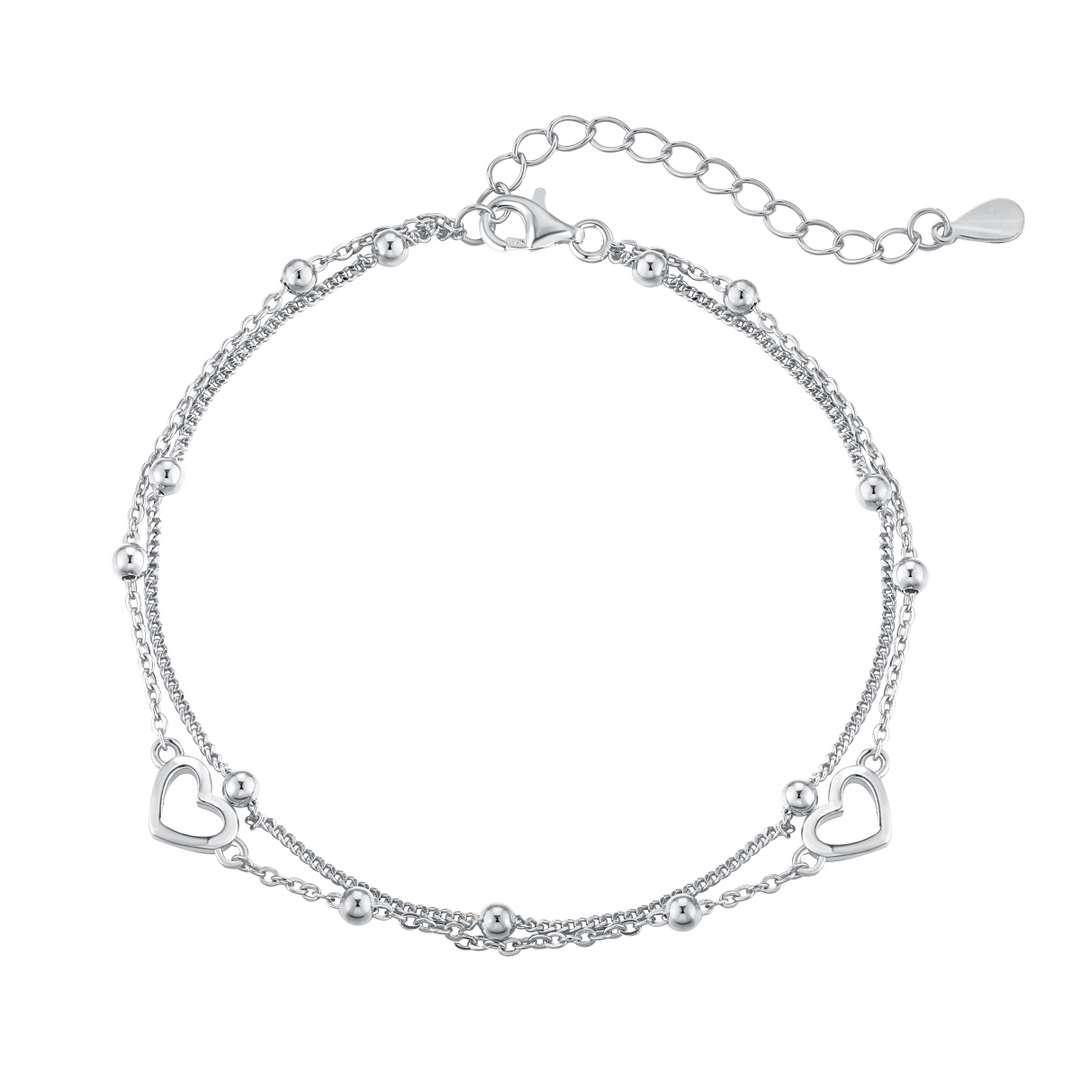 [Okajuri Jewelry]Dainty Double Layer Love Heart Bracelet