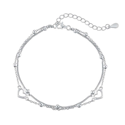 [Okajuri Jewelry]Dainty Double Layer Love Heart Bracelet