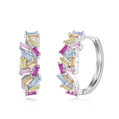 [Okajuri Jewelry]Dazzling Colorful Emerald Cut Daily Earrings