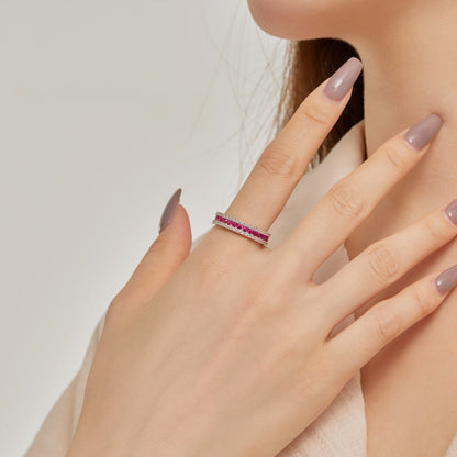 [Okajuri Jewelry]Delicate Colorful Round Cut Daily Ring