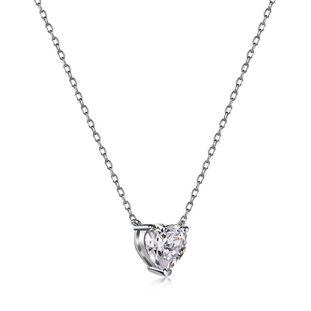 [Okajuri Jewelry]Heart Shape Main Stone Pendant Collarbone Necklace