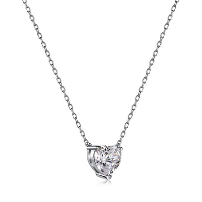 [Okajuri Jewelry]Heart Shape Main Stone Pendant Collarbone Necklace