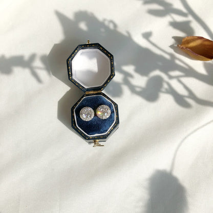 [Okajuri Jewelry]Classic Princess Round Shape Earrings