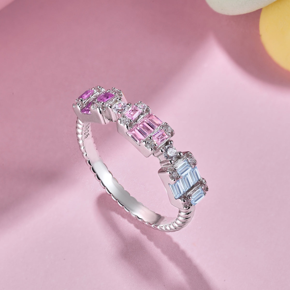 [Okajuri Jewelry]Unique Colorful Emerald Cut Party Ring
