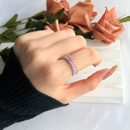 [Okajuri Jewelry]Gorgeous Marquise Cut Tennis Ring