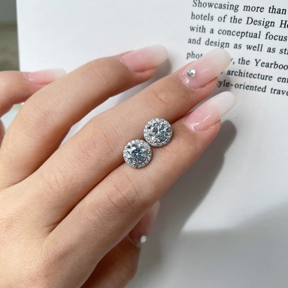 [Okajuri Jewelry]Classic Princess Round Shape Earrings