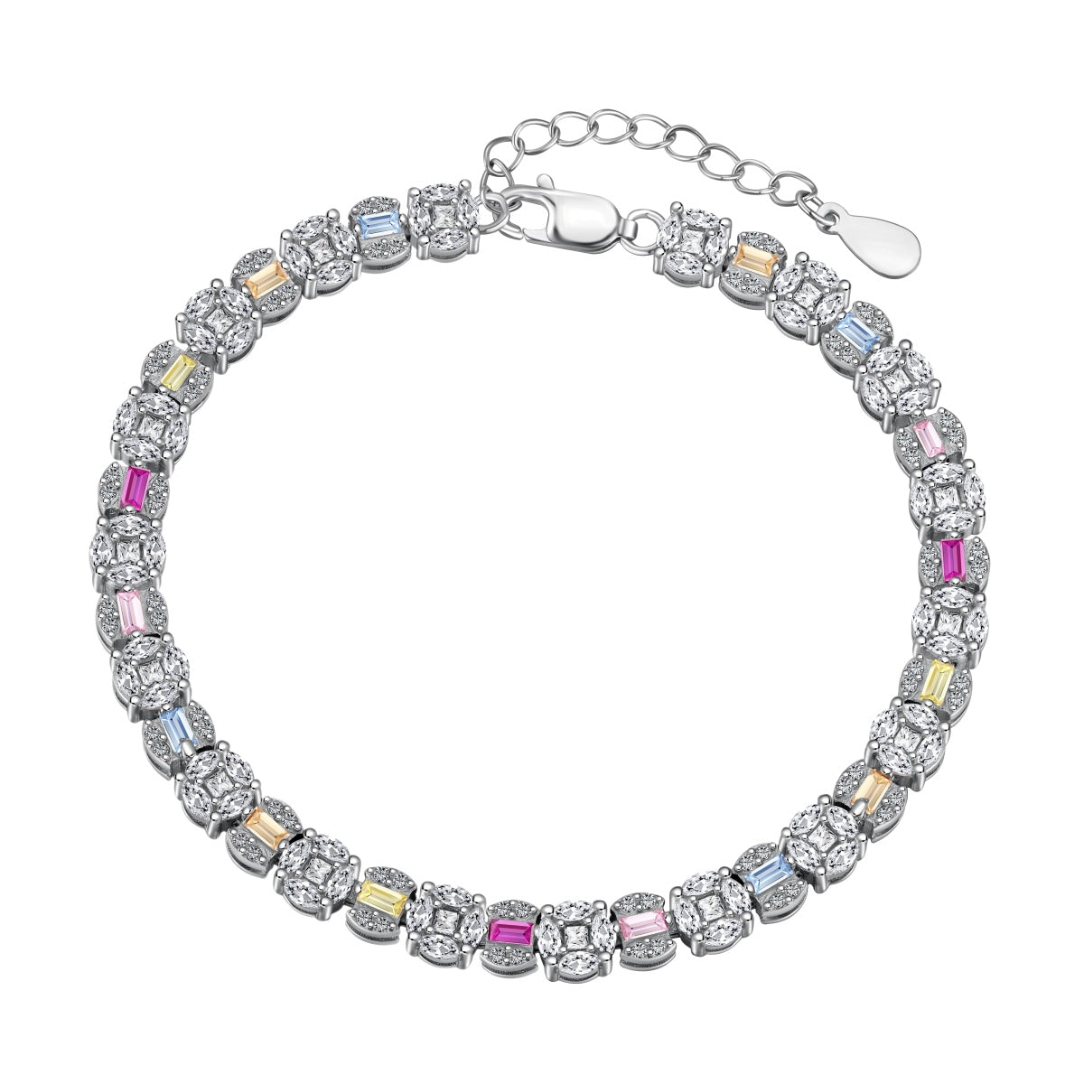 [Okajuri Jewelry]Dazzling Radiant Multi Cut Daily Bracelet