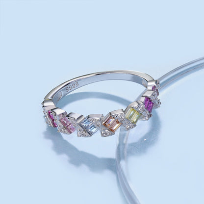 [Okajuri Jewelry]Delicate Vibrant Emerald Cut Daily Ring