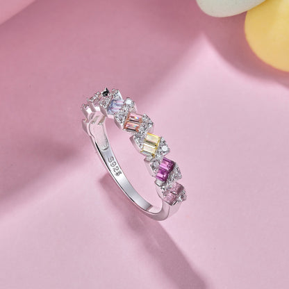 [Okajuri Jewelry]Delicate Vibrant Emerald Cut Daily Ring