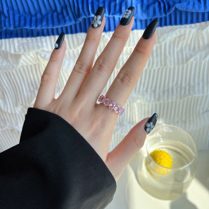 [Okajuri Jewelry]Dainty Elongated Cushion Cut Tennis Ring