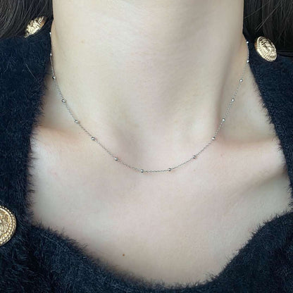 [Okajuri Jewelry]Small Bead Clavicle Chain Simple Necklace